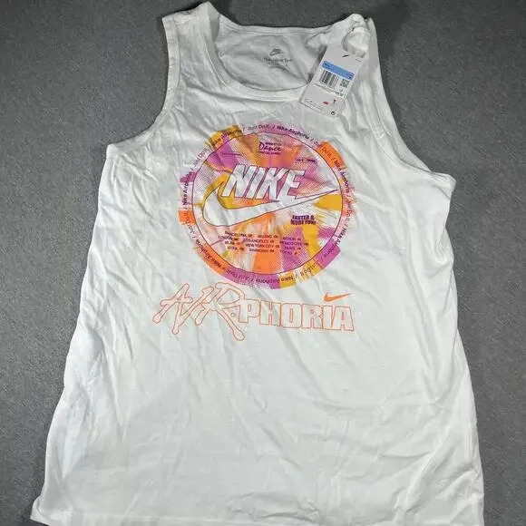 NWT Nike Mens Medium White Airphoria Nike Graphic Tank Top Size  The Nike Tee - Picture 2 of 5